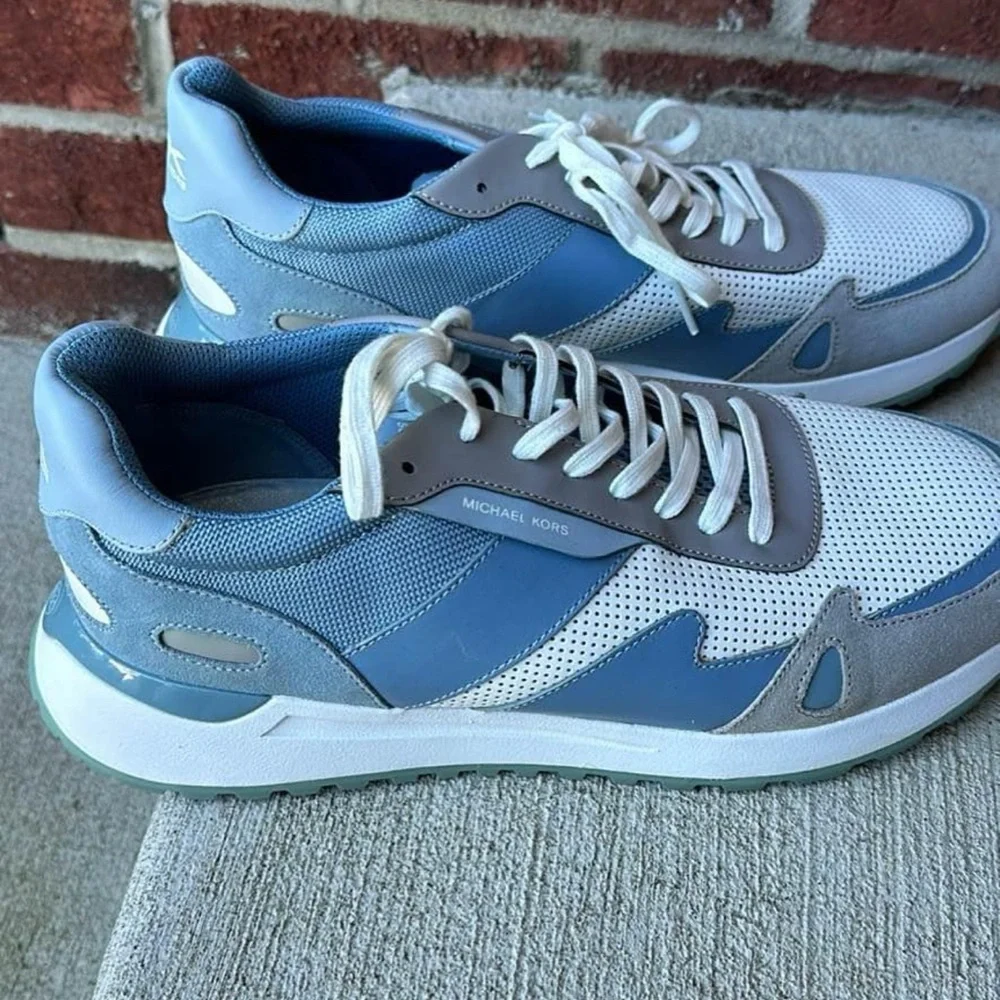 Michael Kors Men's Blue and White Sneakers - Picture 2 of 3